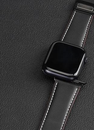 Ремешок dux ducis genuine leather для apple watch 38/40/41/42mm(ser.10) black