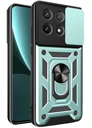 Чехол ummi camshield serge ring для xiaomi poco x6 pro зеленый