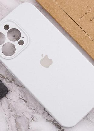 Чехол silicone case full camera protective (aa) для apple iphone 14 pro max (6.7") белый / white