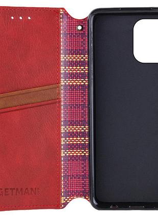Кожаный чехол-книжка getman cubic (pu) для apple iphone 12 pro / 12 (6.1") красный