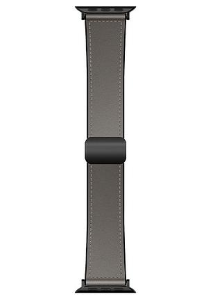 Ремешок hoco wa34 basic magnetic buckle silicone leather strap для apple watch 38/40/41/42mm dark gray