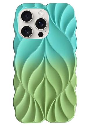 Tpu чехол leaf для apple iphone 14 pro max (6.7") marine green / mint 2