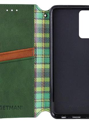 Кожаный чехол-книжка getman cubic (pu) для motorola moto g24 / g04 / e14 зеленый