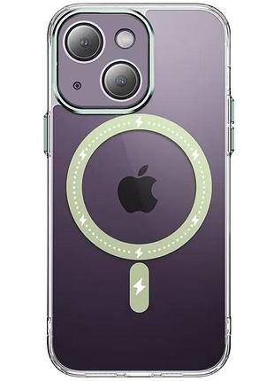 Чехол tpu+pc colorful with magsafe для apple iphone 13 (6.1") green