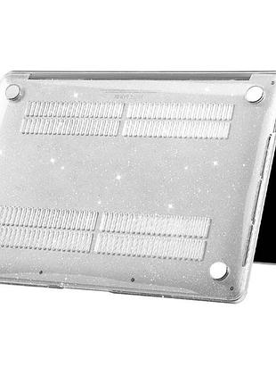Чехол-накладка glitter для apple macbook pro 16.2" (a2485/a2780/a2991/a3403/a3186) прозрачный