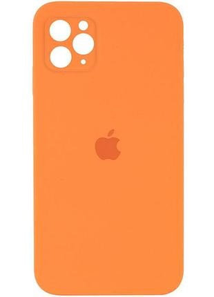 Чехол silicone case square full camera protective (aa) для apple iphone 11 pro max (6.5") оранжевый / papaya 2