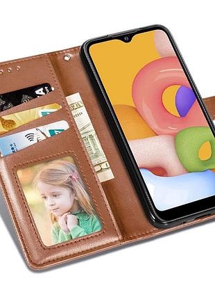 Кожаный чехол-книжка getman gallant (pu) для xiaomi poco x5 pro 5g / redmi note 12 pro 5g коричневый