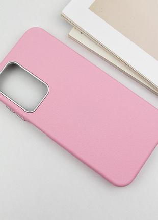 Кожаный чехол leather case metal buttons для samsung galaxy a15 4g/5g / m15 5g light pink