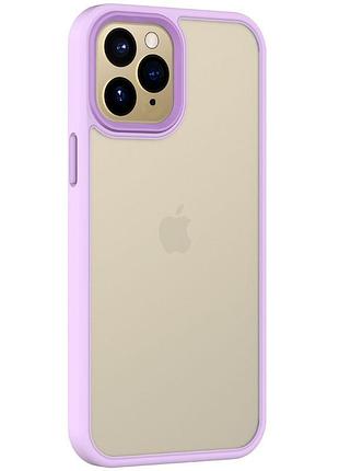 Tpu+pc чехол metal buttons для apple iphone 11 pro max (6.5") сиреневый