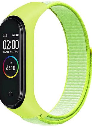 Ремешок nylon для xiaomi mi band 3/4/5/6/7 желтый