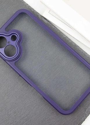 Tpu чехол transparent + colour 1,5mm для apple iphone 16 (6.1") purple