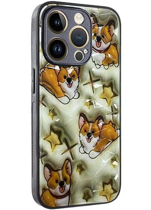 Tpu+pc чехол prisma plushie для apple iphone 14 pro max (6.7") corgi