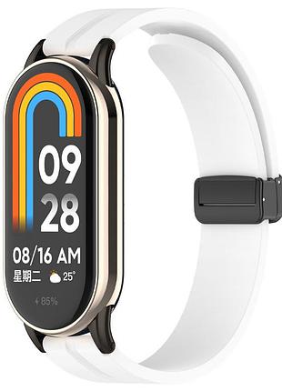 Ремешок line magnetic для xiaomi mi band 9/8/10 белый / white