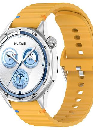 Силиконовый ремешок wavy для smart watch 22mm dark yellow