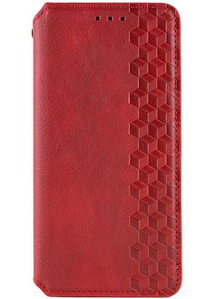 Кожаный чехол-книжка getman cubic (pu) для samsung galaxy a07 красный
