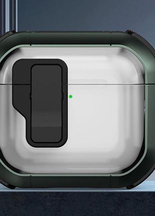 Футляр противоударный locking button для наушников airpods 3 apple green
