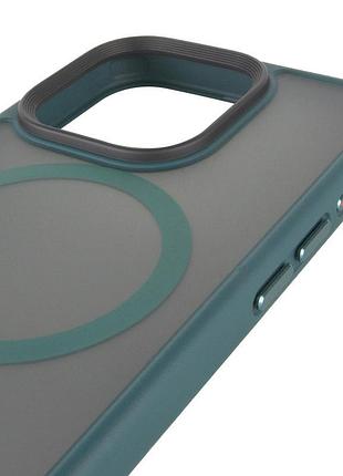 Tpu+pc чехол metal buttons with magsafe для apple iphone 15 pro (6.1") зеленый
