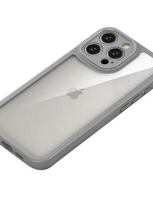 Tpu чохол transparent + colour 1,5mm для apple iphone 12 pro max (6.7") grey