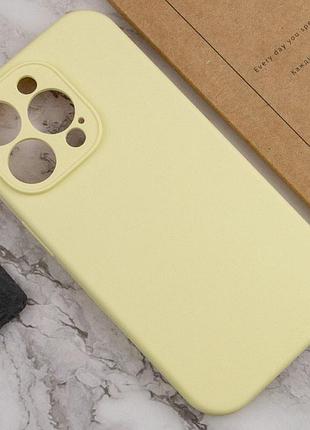 Чехол silicone case full camera protective (aa) no logo для apple iphone 13 pro max (6.7") желтый