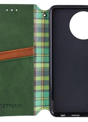 Кожаный чехол-книжка getman cubic (pu) для realme 11 4g зеленый