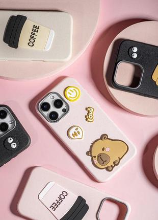 Чохол tpu leather toys для apple iphone 11 pro max (6.5") capybara / pink
