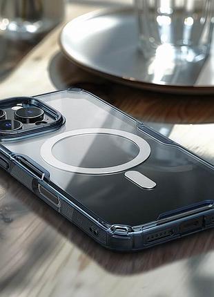 Tpu чехол nillkin nature pro magnetic для apple iphone 16 pro (6.3") синий (прозрачный)