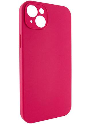 Чехол silicone case full camera protective (aa) no logo для apple iphone 15 plus (6.7") красный / rose red 3