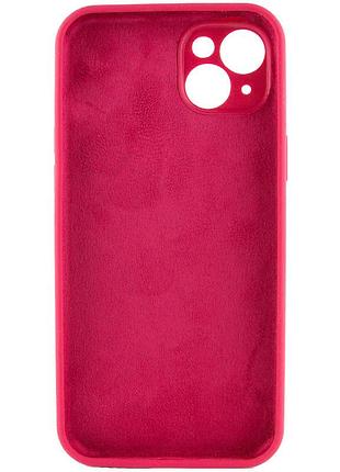 Чехол silicone case full camera protective (aa) no logo для apple iphone 15 plus (6.7") красный / rose red 5
