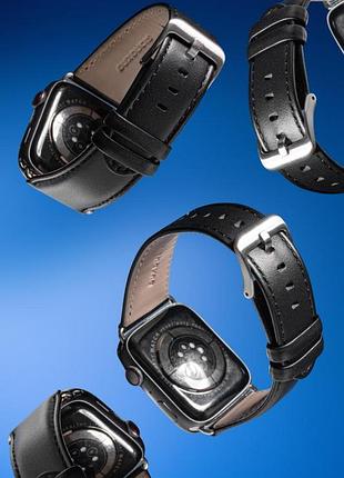 Ремешок dux ducis leather strap classic для apple watch 42(ser.1-3)/44/45/46/49mm black