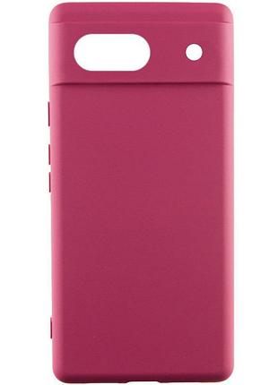 Чохол silicone cover lakshmi full camera (aaa) для google pixel 7a бордовий / plum