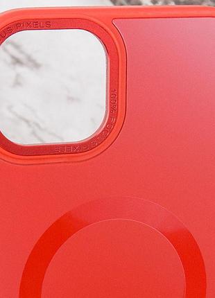 Чехол tpu+glass sapphire midnight open camera with magsafe для apple iphone 15 plus (6.7") красный / red 6