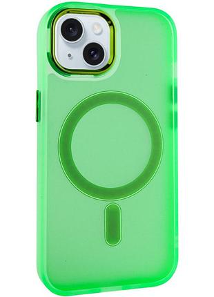 Чохол tpu+pc lily with magsafe для apple iphone 13 (6.1") neon green