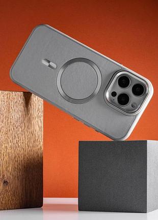 Шкіряний чохол snapcase with magsafe для apple iphone 11 pro max (6.5") grey