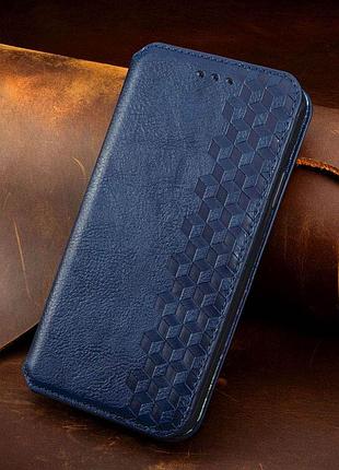 Кожаный чехол-книжка getman cubic (pu) для xiaomi 13 lite синий
