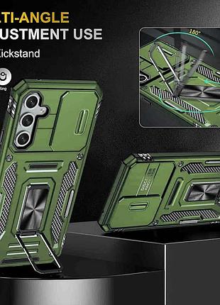 Ударопрочный чехол camshield army ring для samsung galaxy s23 оливковый / army green
