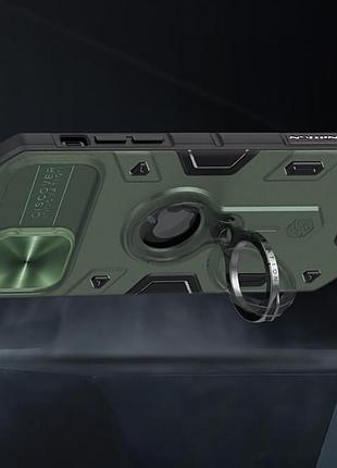 Tpu+pc чехол nillkin camshield armor (шторка на камеру) для apple iphone 15 pro (6.1") зеленый