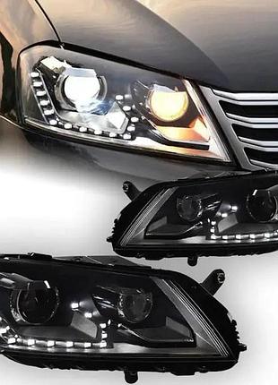 Передние фары v2 (для eu, 2 шт.) для volkswagen passat b7 2012-2015 гг