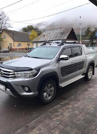 Рейлинги с поперечинами (2 шт, хром) для toyota hilux 2015- гг