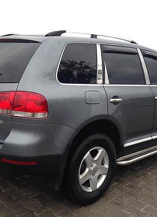 Рейлінги хром для volkswagen touareg 2002-2010 алюмінієві дуги на дах із пластиковими ніжками для переве dm-11
