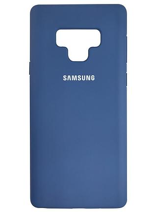 Силиконовый чехол soft touch с микрофиброй для samsung galaxy note 9 синий