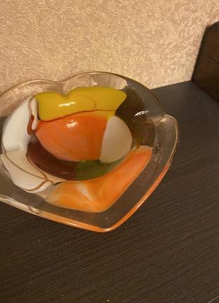 Скляна декоративна попільничка 🧡