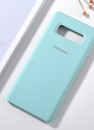 Силіконовий чохол soft touch з мікрофіброю для samsung galaxy note 8 блакитний