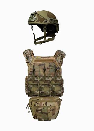 Плитоноска быстрого сброса warmor gen.3 pro мультикам+ 4 подсумоки и шлем nij iiia sestan-busch helmet о dm-11
