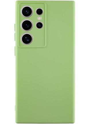 Чехол tpu getman liquid silk full camera для samsung galaxy s24 ultra зеленый / pistachio