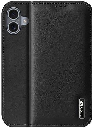 Чехол-книжка dux ducis hivo для apple iphone 16 (6.1") black
