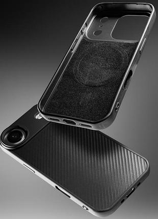 Чехол sgp pc+leather with magsafe для apple iphone 15 (6.1") carbon