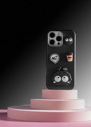 Чохол tpu leather toys для apple iphone 16 (6.1") monster / black