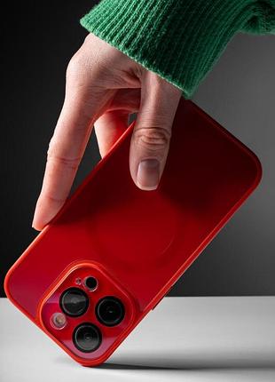 Чехол tpu+glass sapphire midnight with magsafe для apple iphone 15 plus (6.7") красный / red