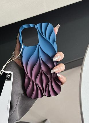 Tpu чохол leaf для apple iphone 15 pro (6.1") navy blue / plum