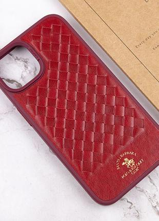 Кожаный чехол polo santa barbara для apple iphone 15 (6.1") red